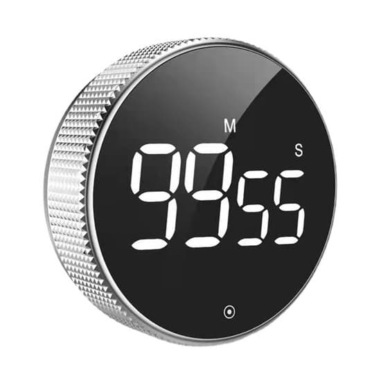1 stk. digital køkkentimer (8x8x2cm), grå LED stort display magnetisk nedtælling