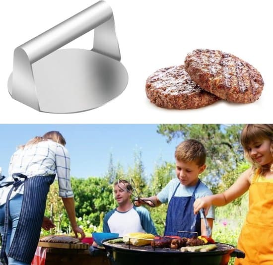 Hamburgerudstikker - Hamburgerbøfpresser - Hamburgerfremstilling - Rustfrit stål - 14,6 cm - Sølv