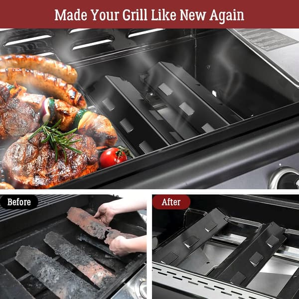 4 grillrørstilbehør i rustfrit stål til de fleste gasgrill