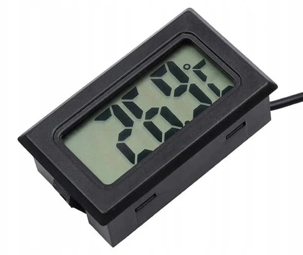 Elektronisk termometer med ovnsonde - 1-meter kabel - digitalt display - sort