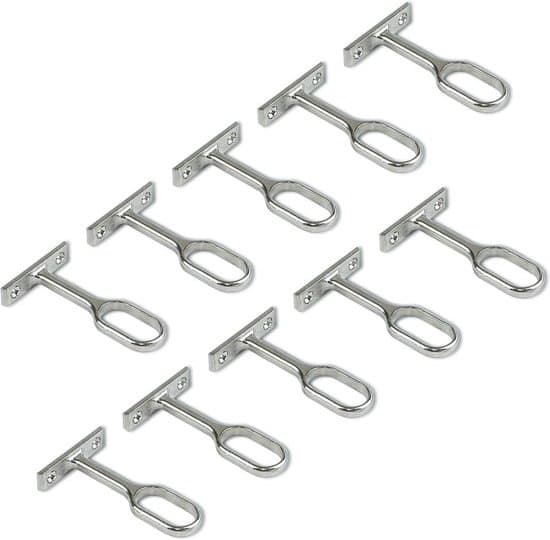 10-pack silver garderobsstång mittstödskonsoler (16,3 mm x 30,6 mm)