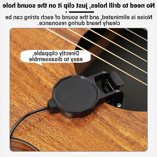 Gitarr Clip-on Pickup - Akustisk Gitarr Pickup - Instrumentförstärkning - Enkel Installation - 2.5m Kabel - Svart