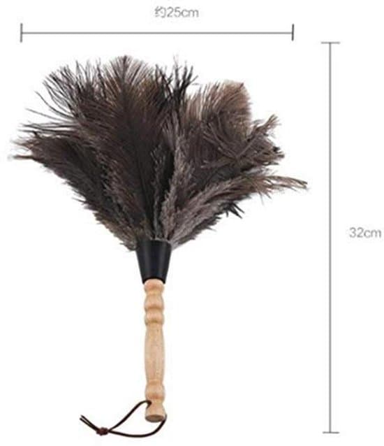 Bambuvarrella varustettu strutsinsulkahuiskutin - 32cm