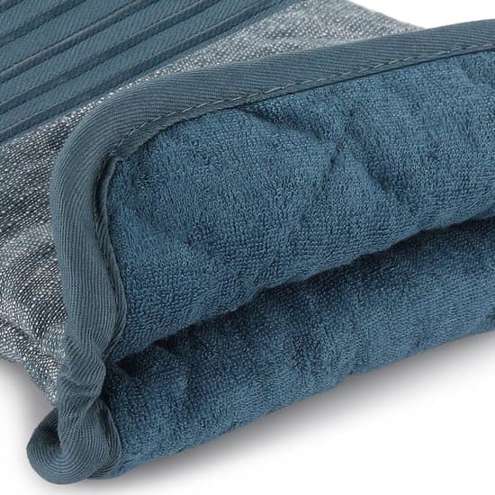 Ugnsvante Set - Matlagningshandskar - Säker Matlagning - Extra Långt Skydd - 31 cm - Blå