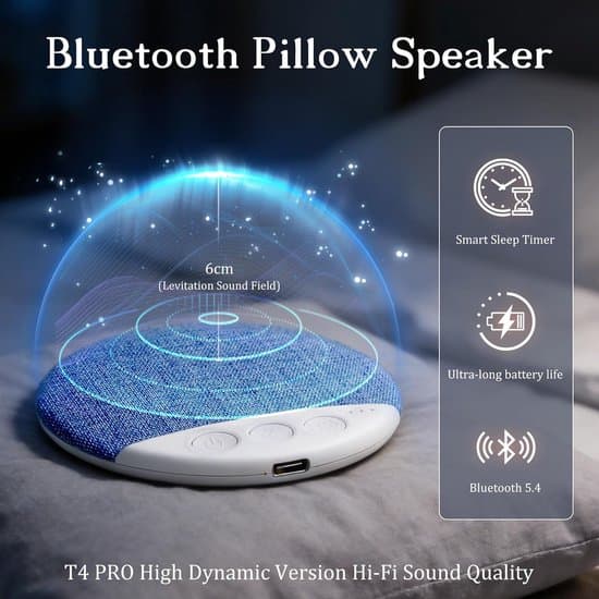 Bluetooth-søvnhøjttaler, ultratynd pudhøjttaler, knogleledning med søvntimer.