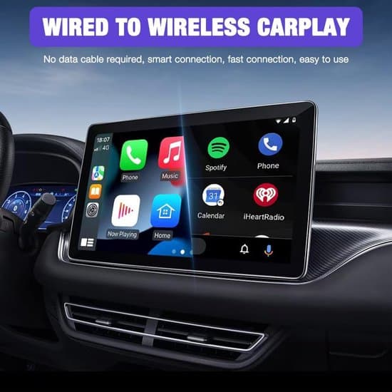 Langaton CarPlay & Android Auto -sovitin 2-in-1 - Plug & Play lisää mukavuutta