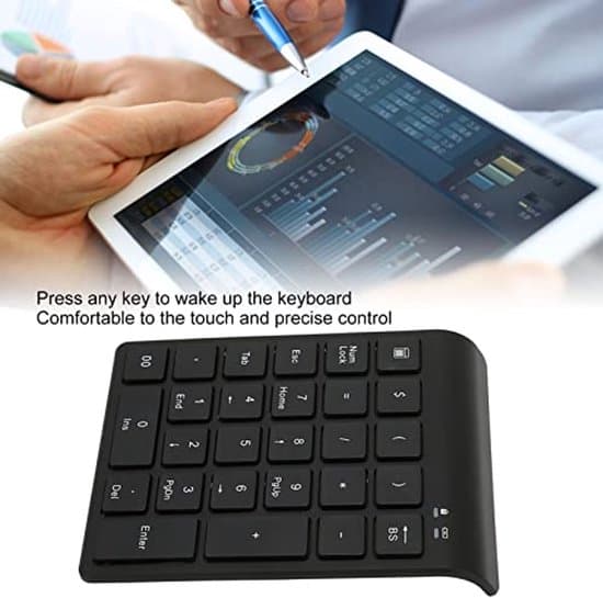 Trådløst numerisk tastatur, 27-tasters Bluetooth, automatisk dvale