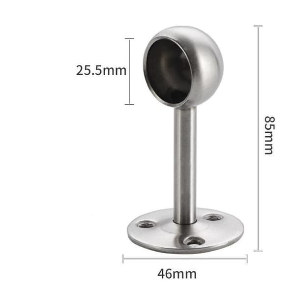 Justerbart takfäste för gardinstång, 2-pack, 2,5 cm, nickelfärgat.