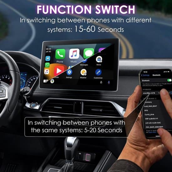 Langaton CarPlay- ja Android Auto -sovitin (CZHZ02), plug and play