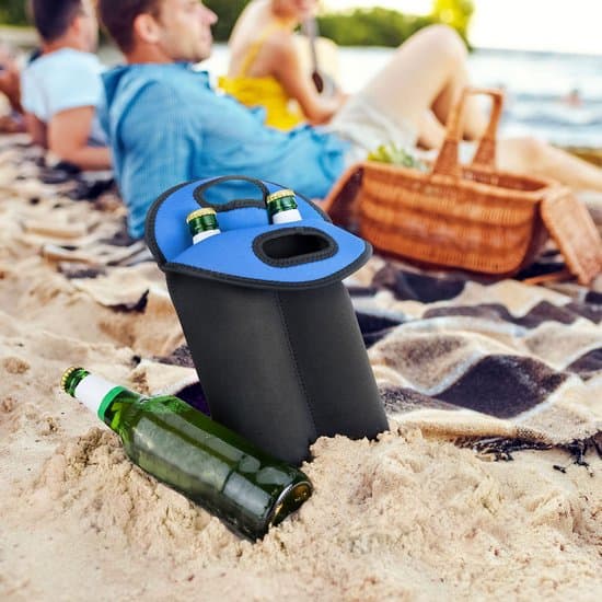 750 ml rødvinspose til to - gaveposer til rejser - sort - blå