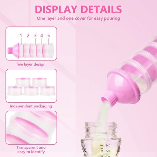2-delt formeldispenser sæt, 5-lags stabelbar opbevaringsboks, pink