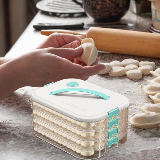 Dumpling Box, fire-lags stabelbar madopbevaringsbakke med timer