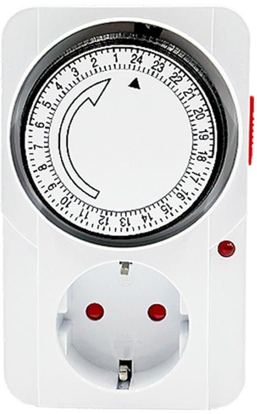 Stikkontakt med 15-minutters timer, mekanisk timer-afbryder