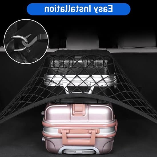 Bagagerumsnet - Justerbart elastisk net - Effektiv pladsudnyttelse - Sort - Bagageorganiseringsnet - Velegnet til SUV'er og andre køretøjer...