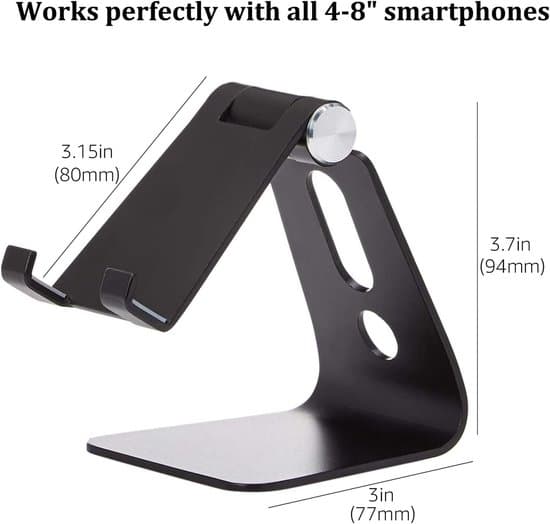 Telefonholder, Enkel, Dobbelt, Sort
