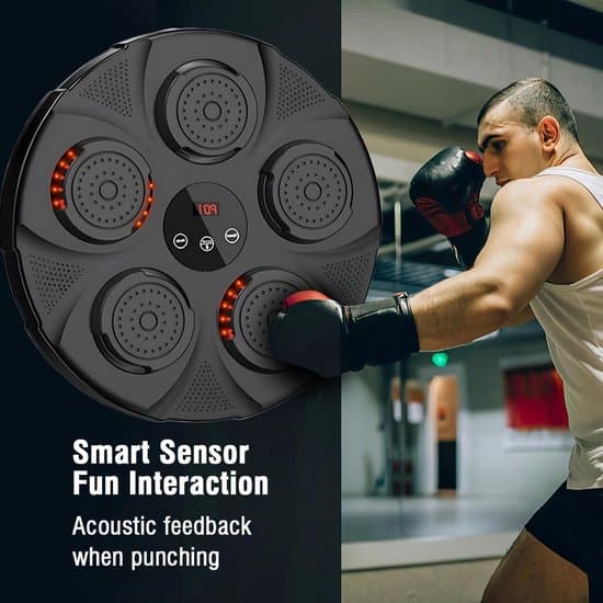 Bluetooth boksemaskine med LED-lys, USB genopladelig, sort