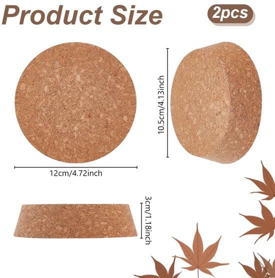 Koniska korkproppar - återanvändbara - 2-pack - korkmaterial - 10,5 cm