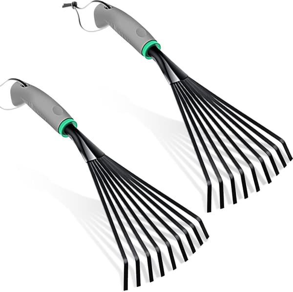 2-pack trädgårdskrattor i rostfritt stål