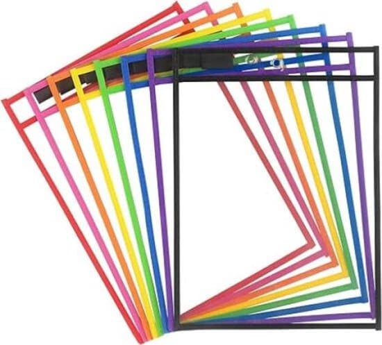 8-pack 35,5x25,5cm Raderbara/Omskrivbara Dokument-/Ritfickor