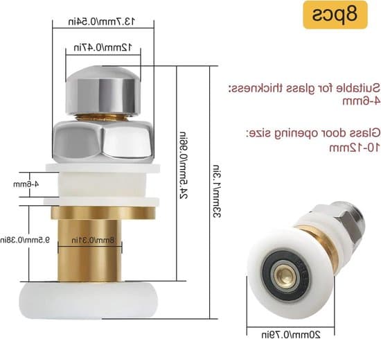 Reservdelar till duschdörrshjul - 19 mm diameter - 4-pack