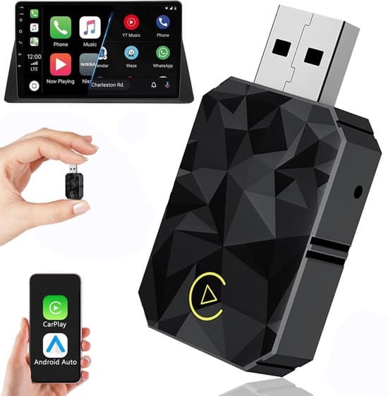 Trådlös CarPlay-adapter för iPhone/Android, plug and play