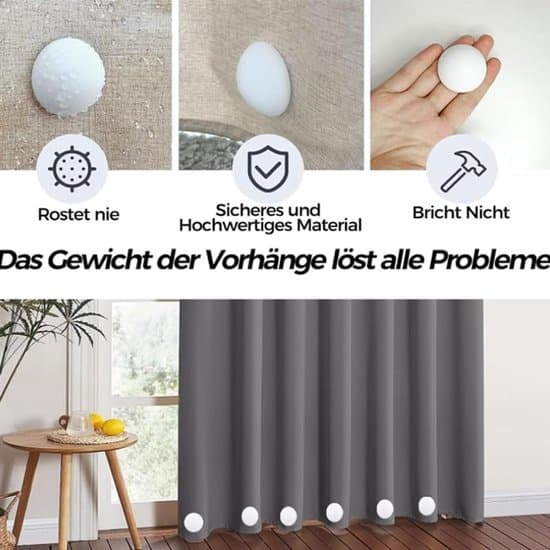 10-pack tunga vita magnetiska runda gardin- och dukvikter