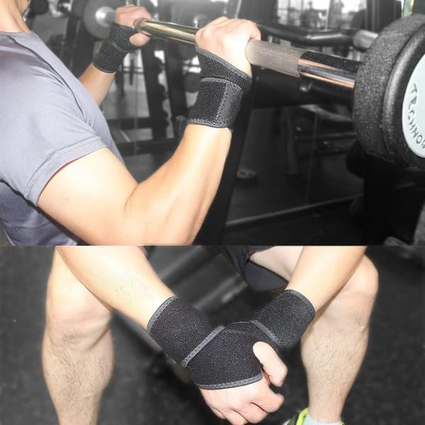 Handledsstöd (2-pack) - Handledskompression, justerbart handledsband, lämpligt för att lindra ledtryck (svart)