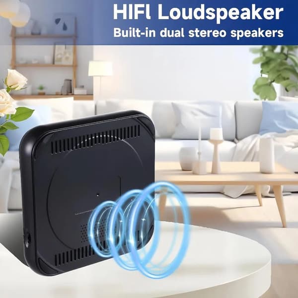 Bärbar CD-spelare - Bluetooth - Typ-C-laddning - Svart