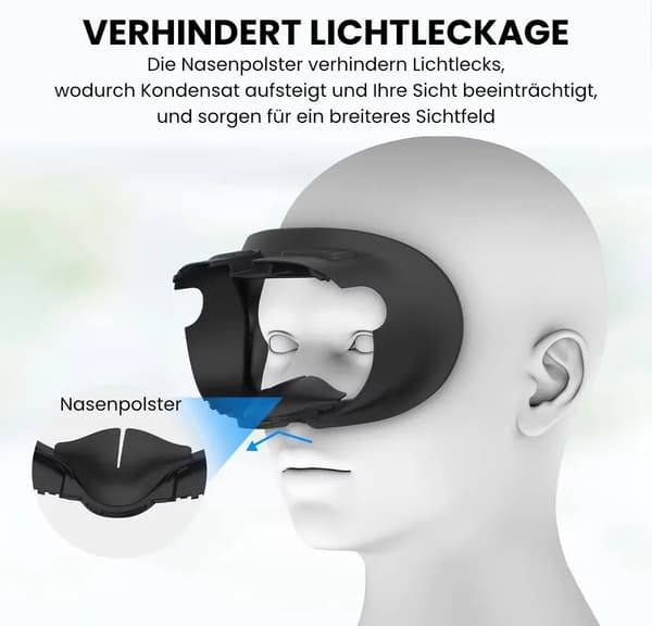 Ansigtsmaske til MetaQuest 3 - VR-brille tilbehør - Sort