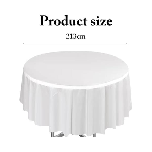 10-pak runde polyesterduge (213 cm diameter, hvid)