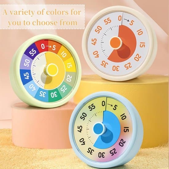 Køkkentimer - Timer - Timer - Børnevenlig visuel timer - Klasseværelse 60-minutters nedtællingstimer