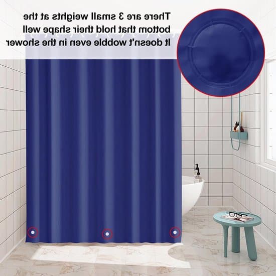 Vandtæt badeforhæng, mørkeblå, 180x180 cm - skimmelresistent og hurtigtørrende.