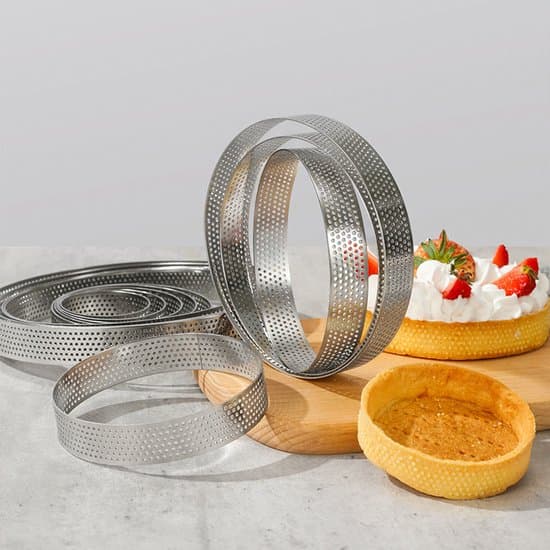 9-delt 8x2 cm Mousse Kage Ring/Form Sæt i Rustfrit Stål med Huller