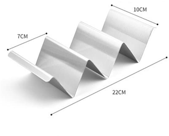 4-pak Taco/Tortilla Holder i Rustfrit Stål - 22x10x5cm