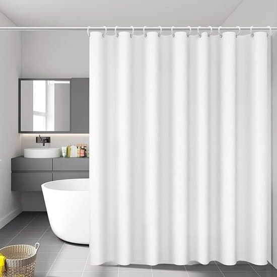 Duschdraperi med viktad fåll - mögelresistent - ett stycke - 180x200 cm - polyester