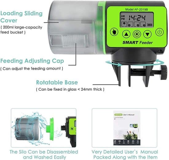 200 ml automatisk akvarie- og fiskefoderautomat med timer