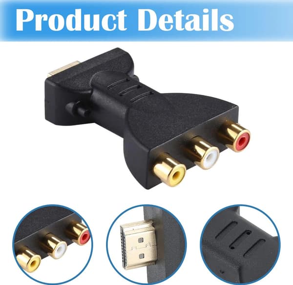 Tämä sovitin on tarkoitettu HDMI-3x RCA-sovitinkaapeleille (HD-HDMI-sovitinkaapeleille).