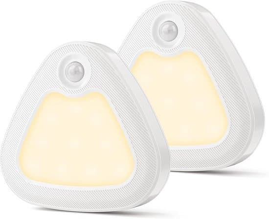 3-pack trådlösa magnetiska triangulära LED-skåpslampor med rörelsesensor (varmvit 3200K)