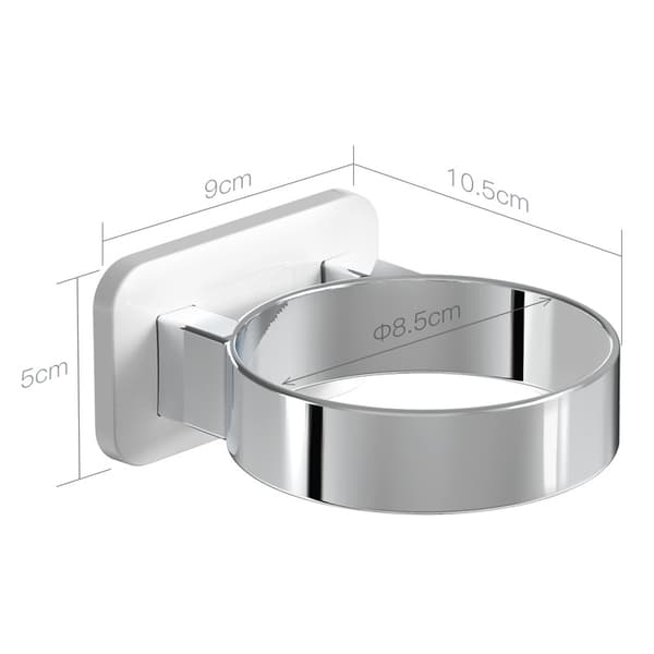 2-delad hårtorkshållare, badrumsskåpsdörr hårtorkshållare, väggmonterad hårtorkshållare - extra stor ram (silver)