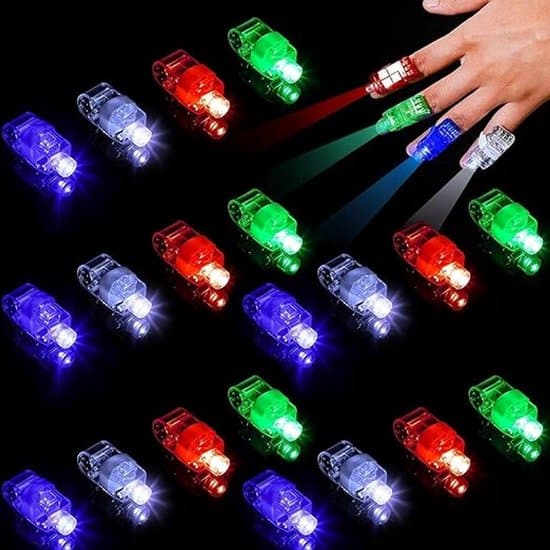 60-delt LED-fingerlyssæt - Assorterede farver
