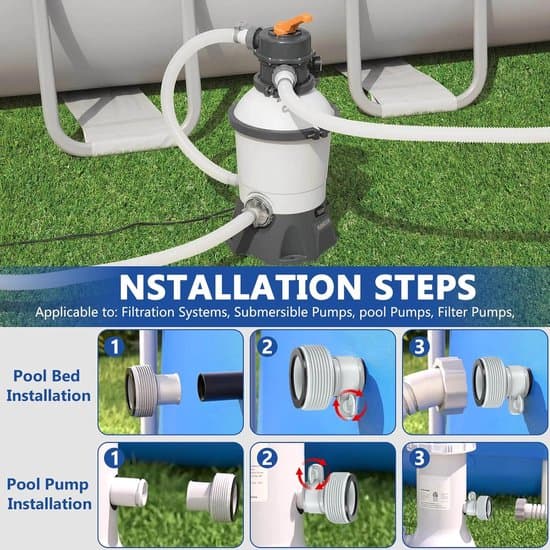 Poolslangeadaptersæt - Pumpeforbindelse - Poolvedligeholdelse - Universal Kompatibilitet - 4 Stykker - Sort