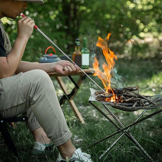 Udtrækkelig blæserør - Camping ildstarter - Grillværktøj