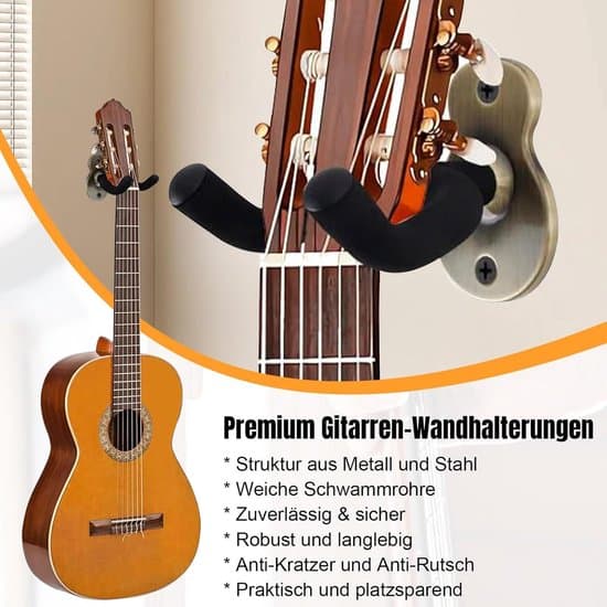 delar metallgitarrhållare - väggfäste för gitarrer, basar, akustiska gitarrer, mandola, banjo, ukuleles gitarrväggfäste