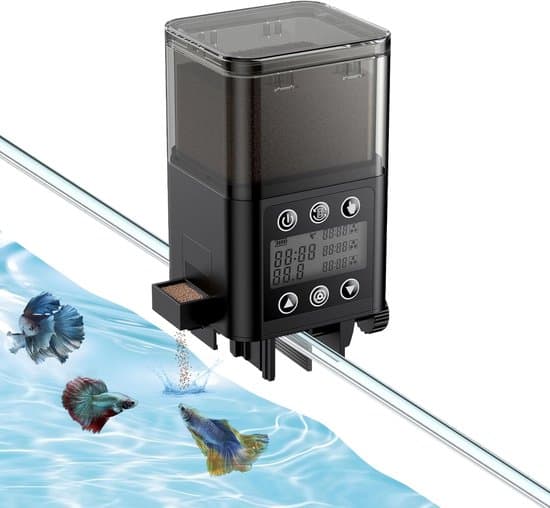 Automatisk fiskefoderautomat - 320 ml - med timer - egnet til piller og pulverfoder - egnet til akvarier og damme - foder let at måle og tilføje