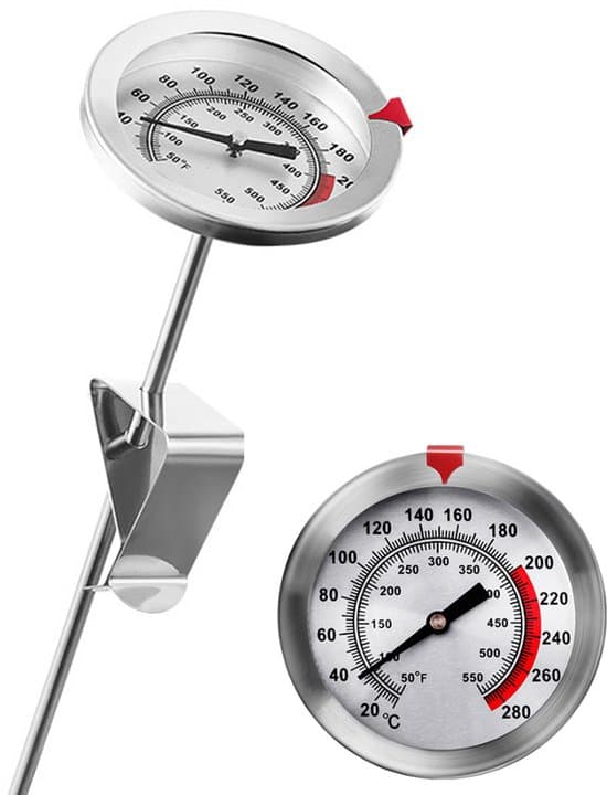 23 cm rustfri stål sonde køkken-/olie-/grilltermometer