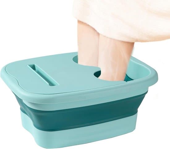 Fotbadkar, hopfällbart ergonomiskt portabelt kar med bottenmassage