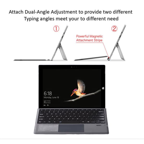 Erstatningstastaturcover, trackpad og musemåtte til Microsoft Surface Pro 7+, 7, Pro 6, Pro 5, Pro 4 og 3.