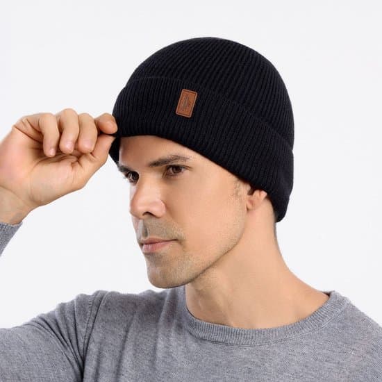 Stickad mössa - Varm och ventilerande vintermössa - Unisex ribbstickad mössa - Varm mössa - Mjukt fleecefoder - Grå