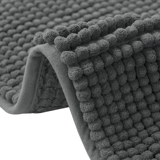 Hurtigtørrende Chenille Absorberende Skridsikker Badeværelsesmåtte, 40x60cm, Grå