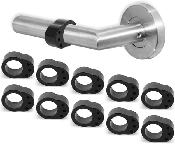 10 O-ring dørstoppere - Sort